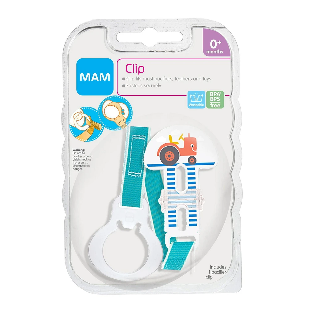 MAM Pacifier Clips, Baby Pacifier Clip, Boy, 1-Count