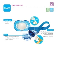 MAM Pacifier Clips, Baby Pacifier Clip, Boy, 1-Count