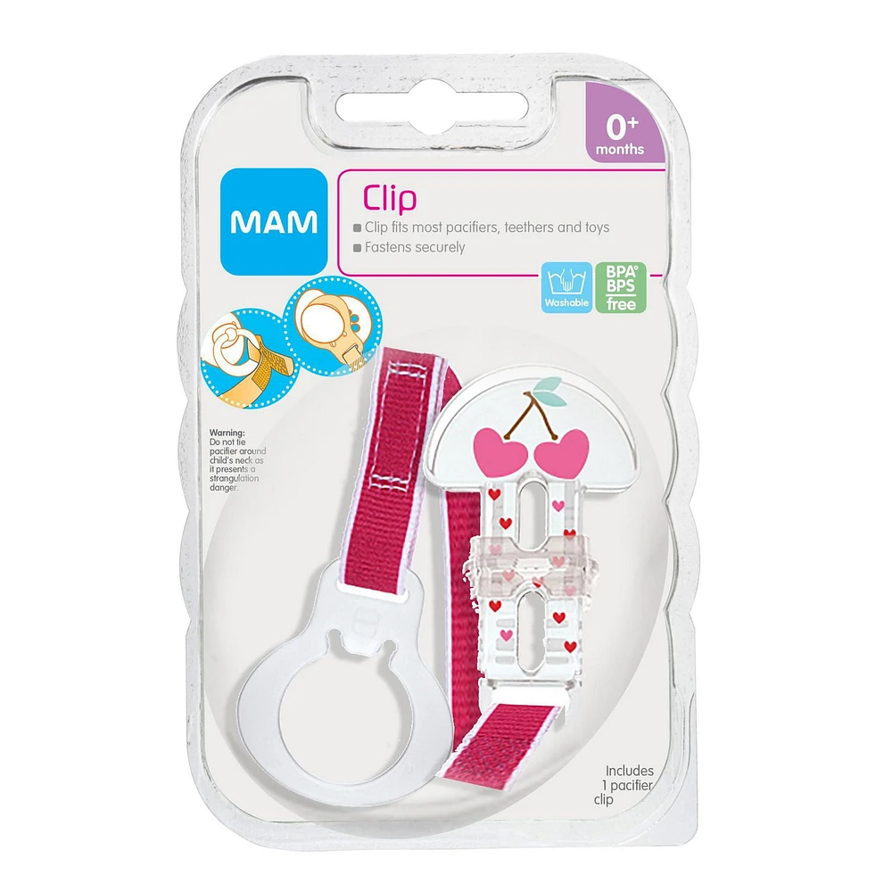 MAM Pacifier Clips, Baby Pacifier Clip, Girl, 1-Count