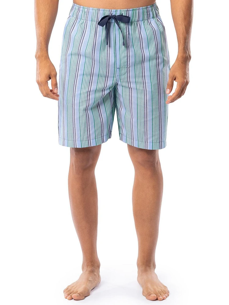 IZOD Men's Woven Sleep and Lounge Pajama Short, Stripe