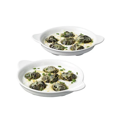 Gourmet BISTRO Set of 2 Snail Dishes, Oven safe to 450F