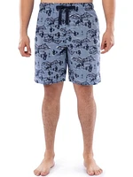 Wrangler Men's Printed Jersey Knit Sleep and Lounge Pajama Short, Blue