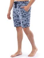 Wrangler Men's Printed Jersey Knit Sleep and Lounge Pajama Short, Blue