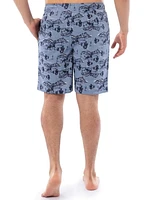 Wrangler Men's Printed Jersey Knit Sleep and Lounge Pajama Short, Blue