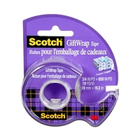 Scotch® GiftWrap Tape, 15-C, 3/4 in x 18 yd (19 mm x 16.5 m), 1 Roll Per Pack