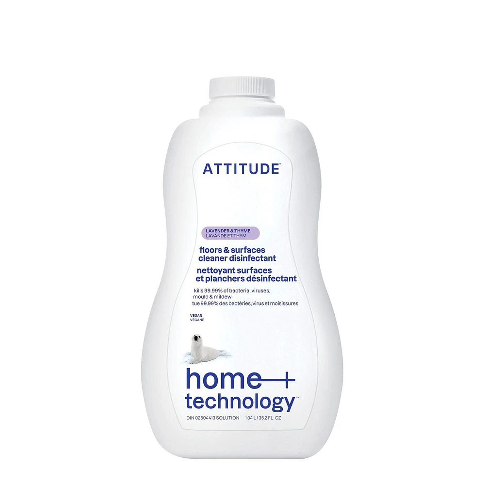 ATTITUDE home+ technology, Floors & Surfaces Cleaner Disinfectant 99.99%, Lavender & Thyme