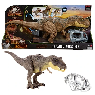 ​Jurassic World Stomp ‘N Escape Tyrannosaurus Rex Figure Camp Cretaceous Dinosaur Escape Toy with Stomping Movements, Movable Joints, Authentic Deco, Kids Gift Ages 4 Years & Up