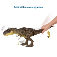 ​Jurassic World Stomp ‘N Escape Tyrannosaurus Rex Figure Camp Cretaceous Dinosaur Escape Toy with Stomping Movements, Movable Joints, Authentic Deco, Kids Gift Ages 4 Years & Up