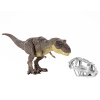 ​Jurassic World Stomp ‘N Escape Tyrannosaurus Rex Figure Camp Cretaceous Dinosaur Escape Toy with Stomping Movements, Movable Joints, Authentic Deco, Kids Gift Ages 4 Years & Up