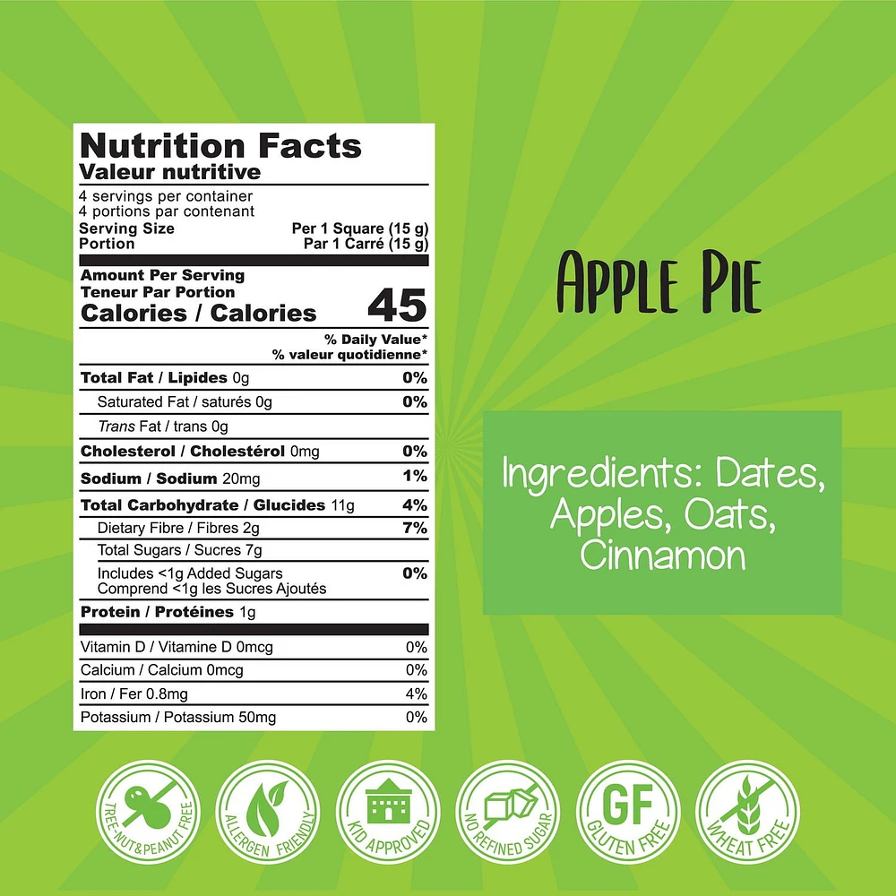 Ohh! Foods Apple Pie Snacking Bites (60g), Gluten-Free, Vegan, Wheat-Free, Free From the Top 10 Common Allergens.
