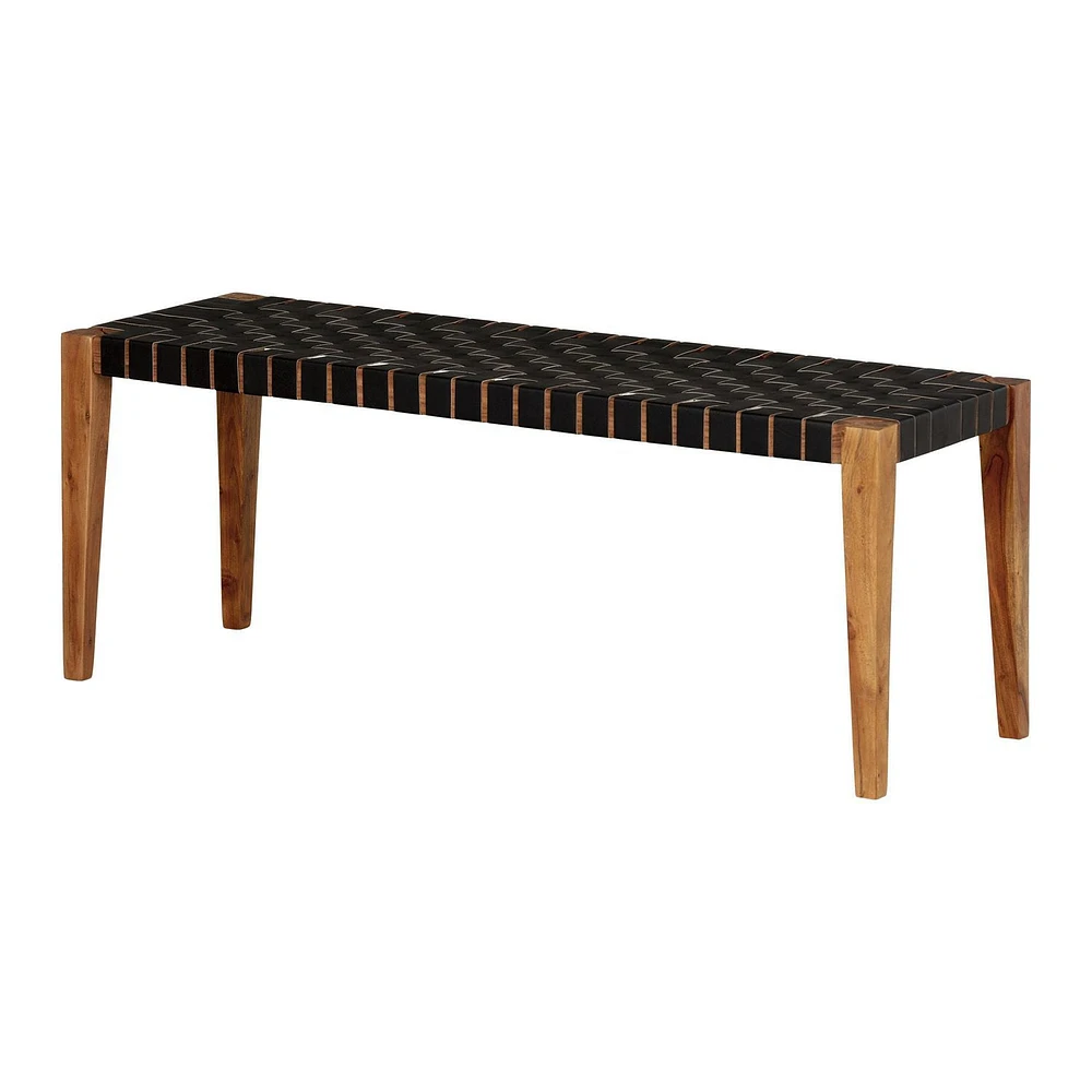 Woven Leather Bench from the collection Balka South Shore