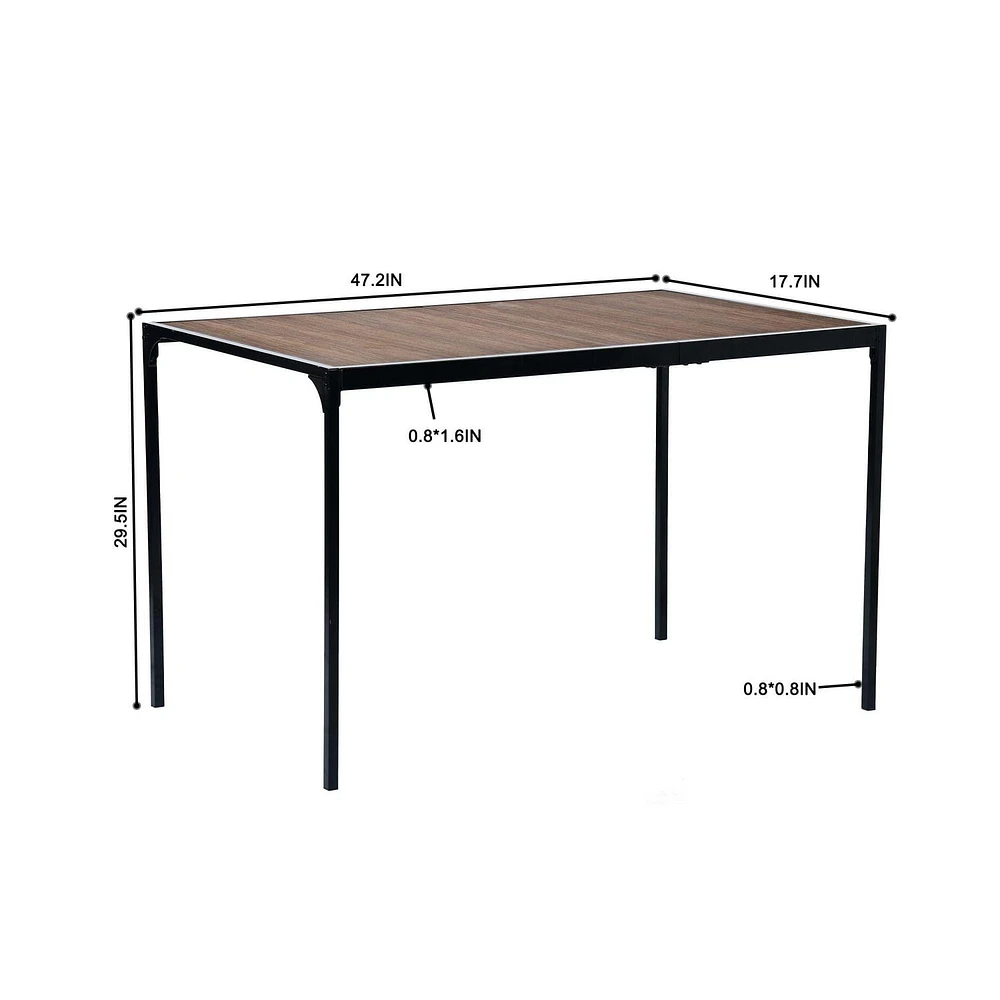 Homy Casa 47 Inch Dining Table Up to 4 Person - Rectangle Office Desk for Student with Manufactured Wood Metal