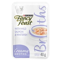 Fancy Feast Creamy Broths with Salmon & Whitefish, Wet Cat Food Complement 40g, 40g