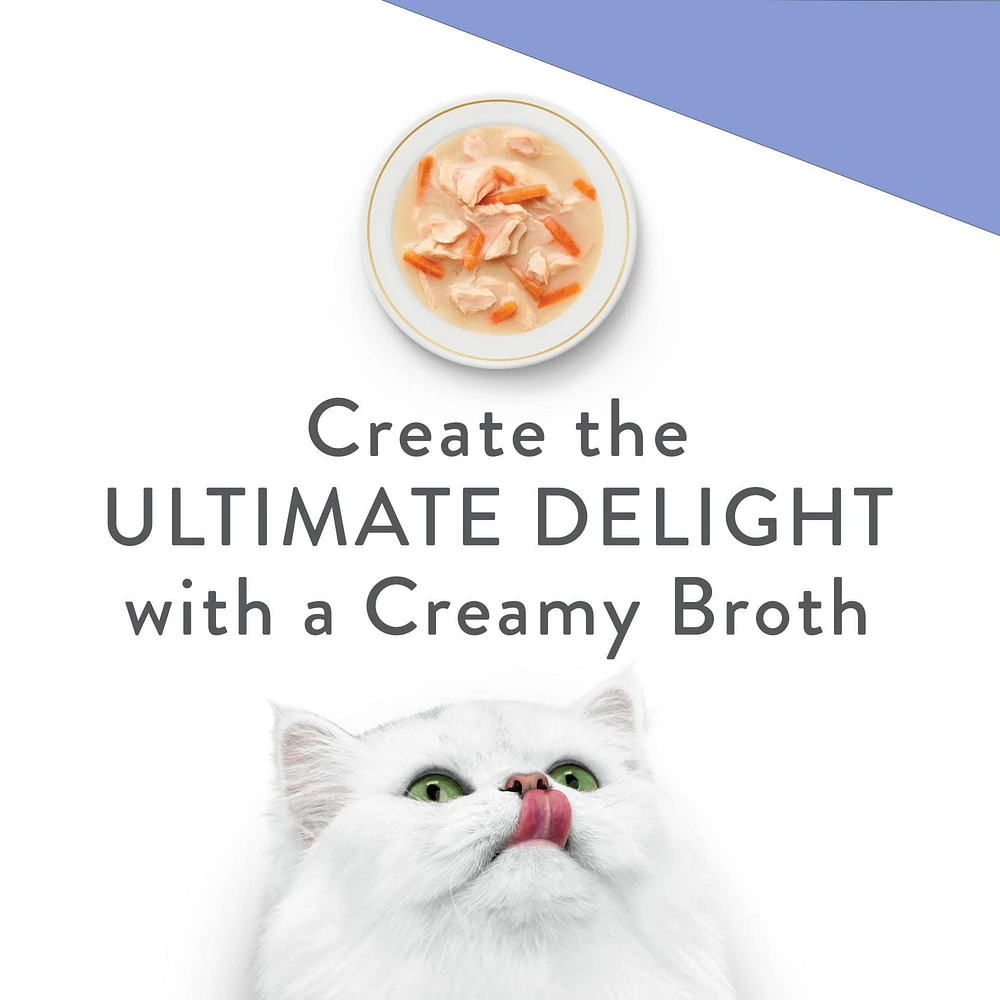 Fancy Feast Creamy Broths with Salmon & Whitefish, Wet Cat Food Complement 40g, 40g