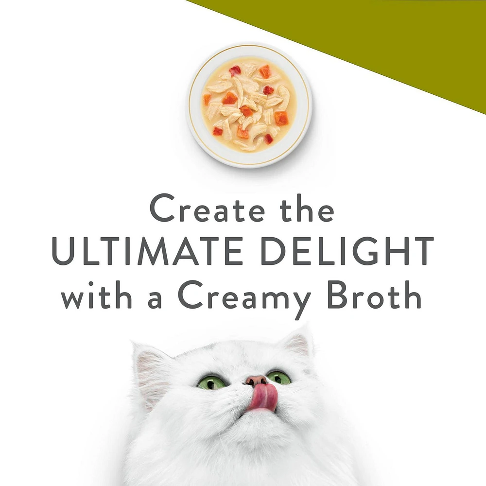 Fancy Feast Creamy Broths Chicken & Vegetables, Wet Cat Food Complement 40g, 40g