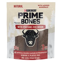 Prime Bones Bison Bone-Shaped Dog Chews, Dog Treats