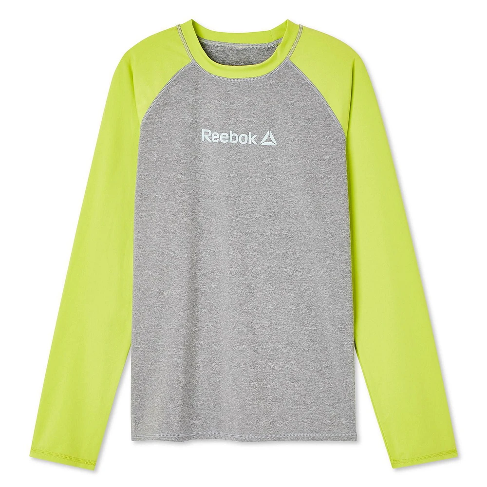 Reebok Boys' Long Sleeve Logo Rash Guard