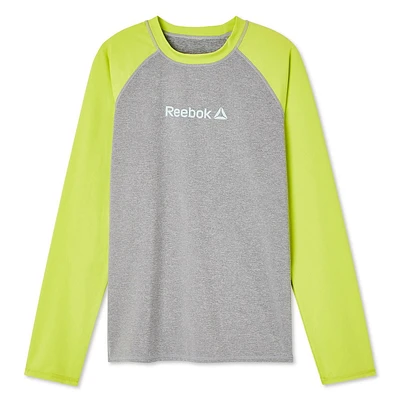 Reebok Boys' Long Sleeve Logo Rash Guard