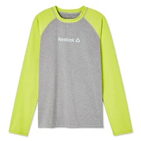 Reebok Boys' Long Sleeve Logo Rash Guard