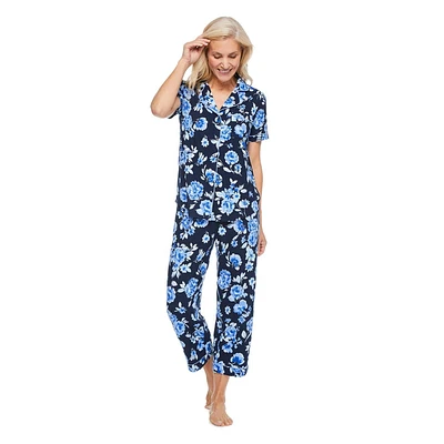 Iyla Women's Notch Collar Pajama 2-Piece Set, Sizes XS-XXL