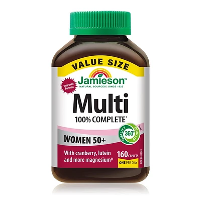 Jamieson Multivitamine complète à 100 % pour femmes 50+ format économique 160 comprimés