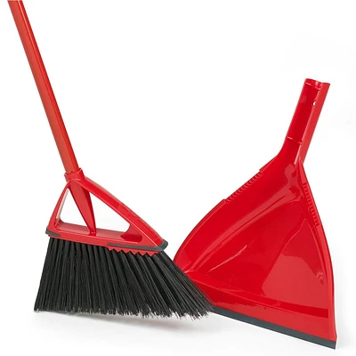 Vileda Oskar Broom with Dustpan - Angled Bristles for Superior Sweeping, Eco Broom and Dustpan Set