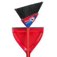 Vileda Oskar Broom with Dustpan - Angled Bristles for Superior Sweeping, Eco Broom and Dustpan Set