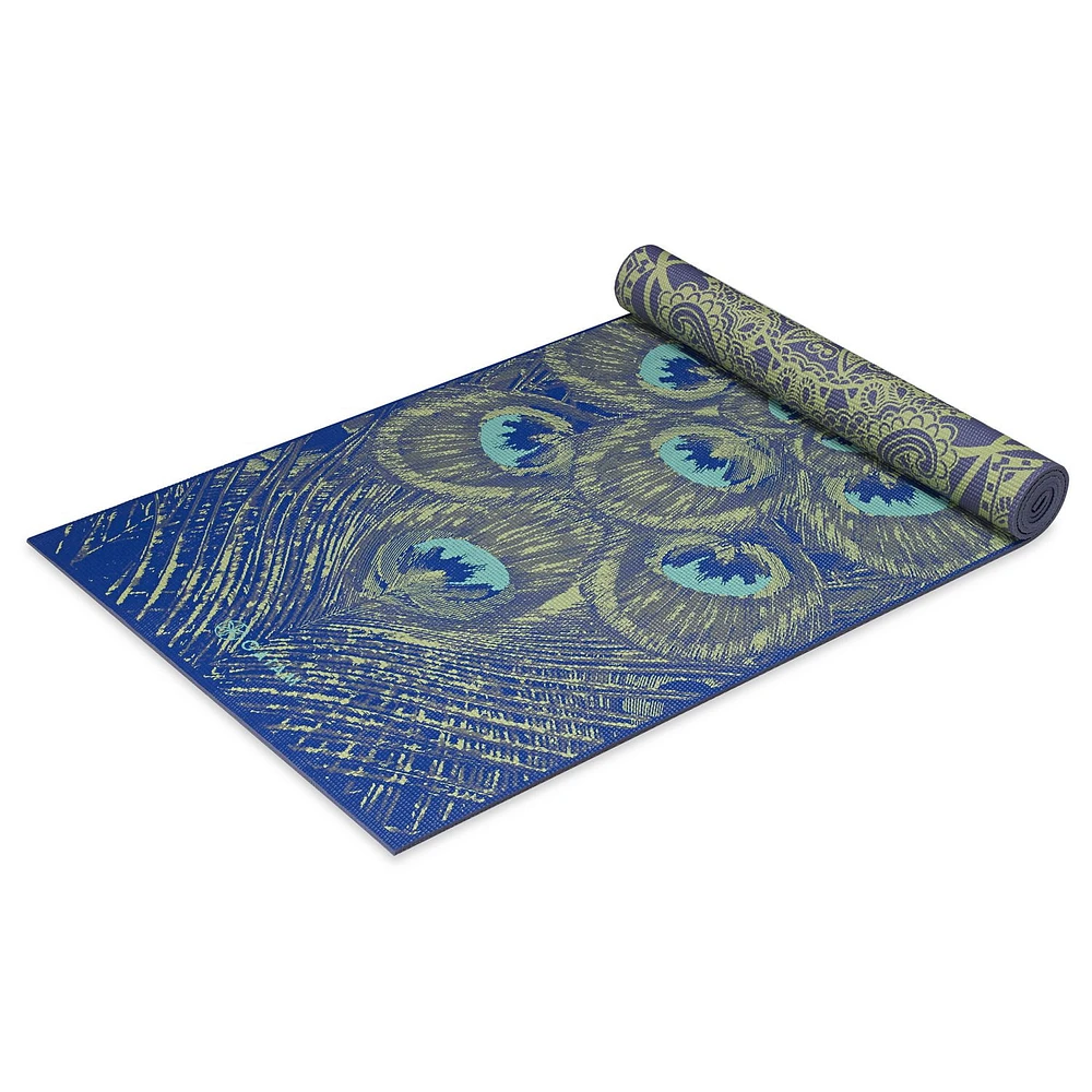 Gaiam 6mm Rev Print Yoga Mat-Peacock