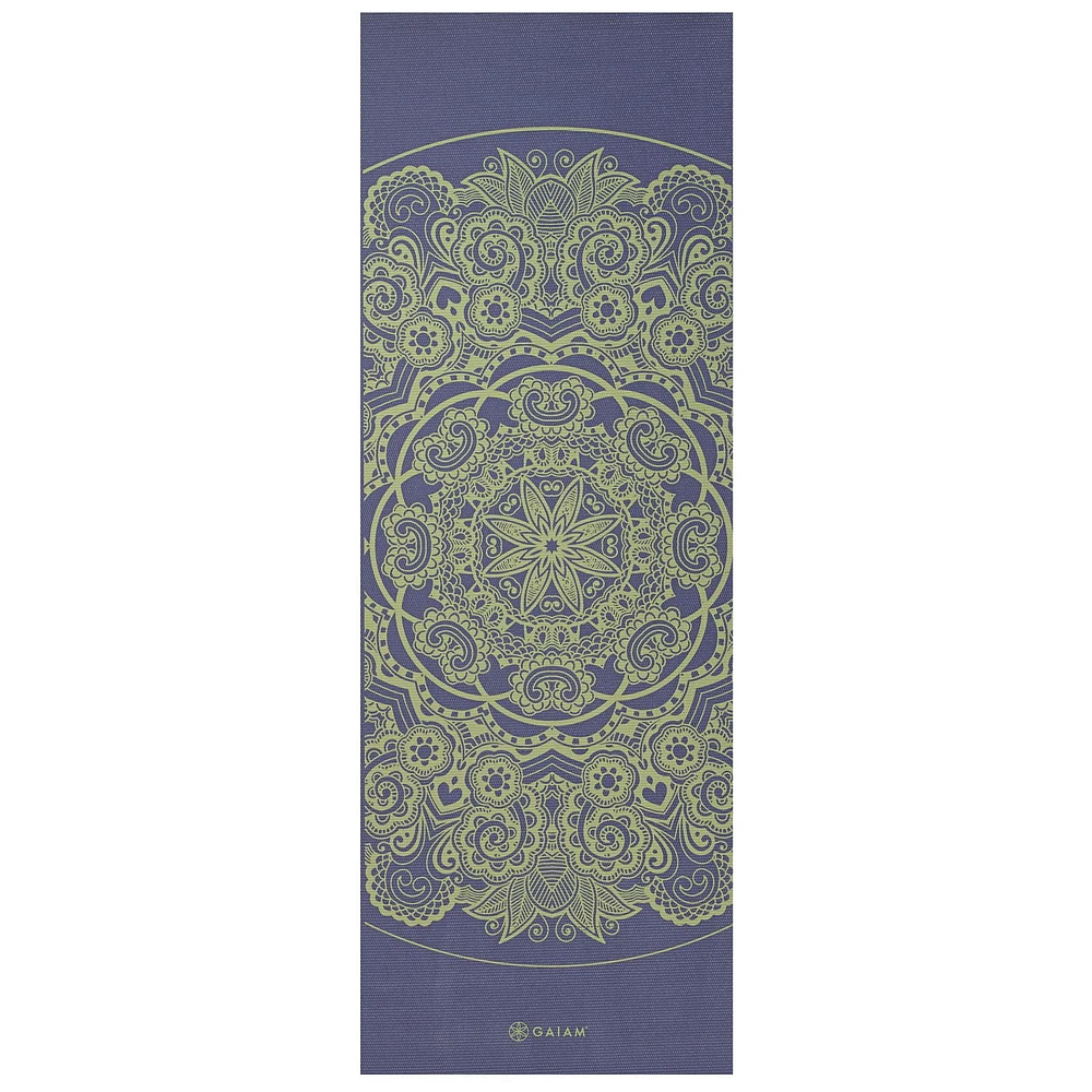 Gaiam 6mm Rev Print Yoga Mat-Peacock