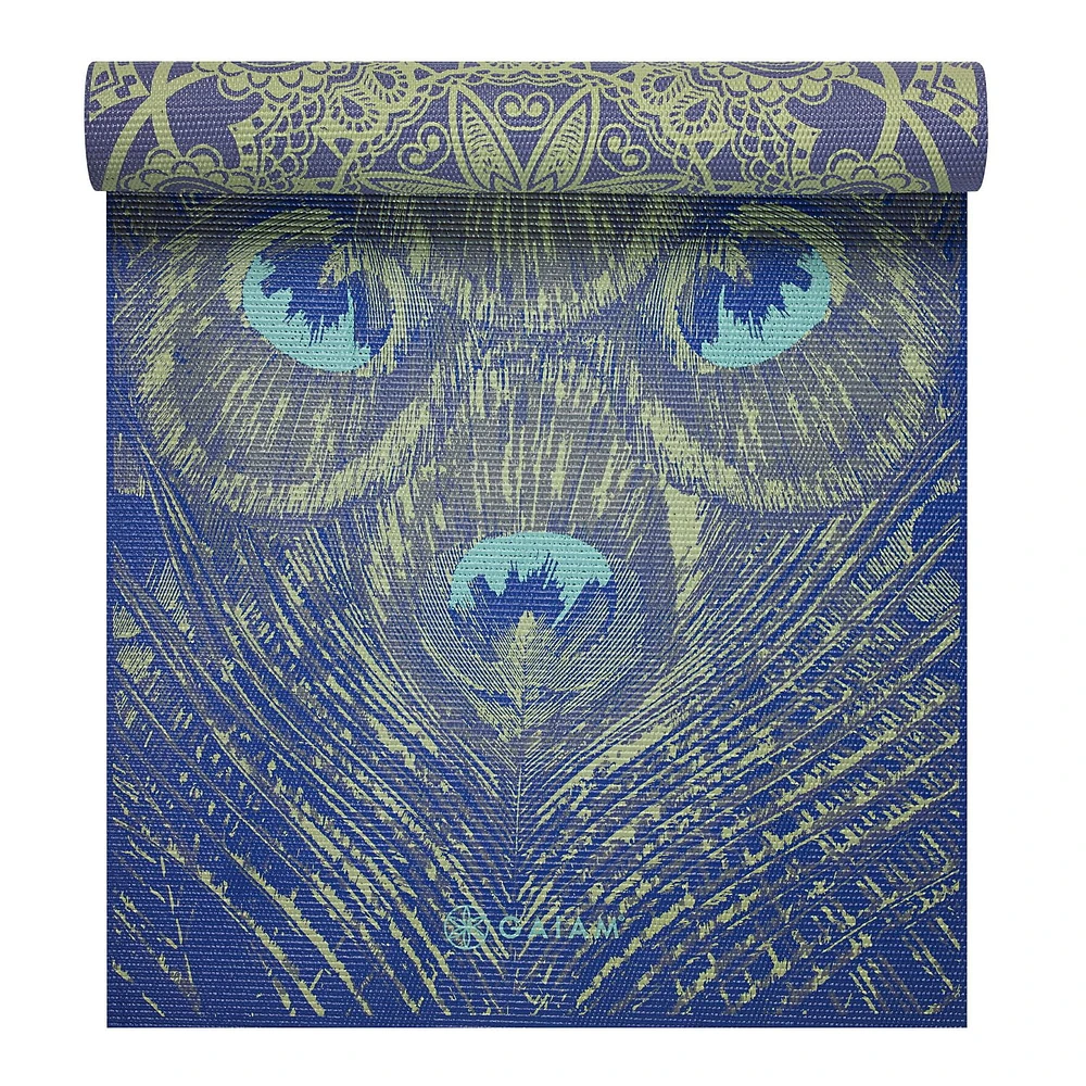 Gaiam 6mm Rev Print Yoga Mat-Peacock