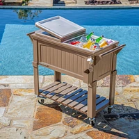 Permasteel - 80QT Furniture Style Patio Cooler - TAUPE