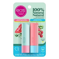 Baumes labiaux eos 100 % naturels en bâton – paquet de 2 bâtons de 4 g eos frosé au melon d’eau et martini au litchi, hydratation tout au long de la journée Paquet de 2