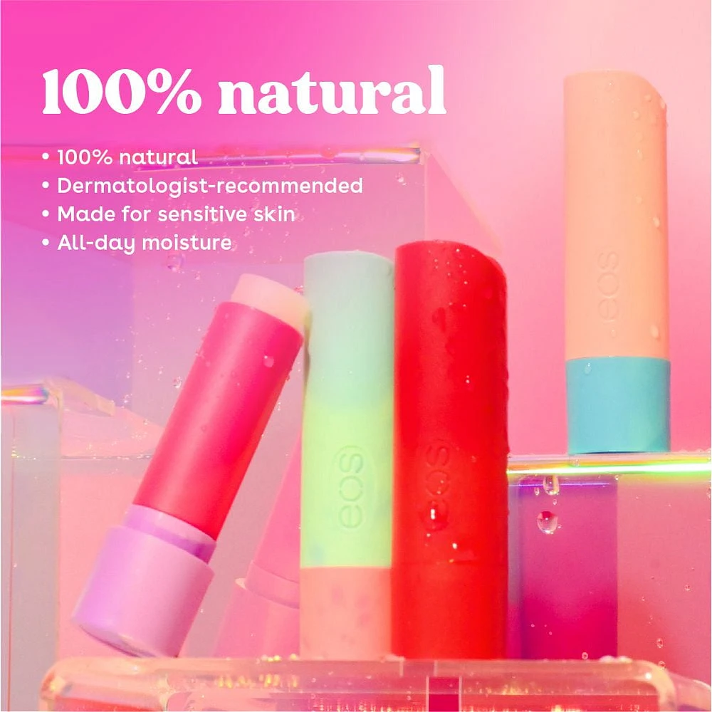 Baumes labiaux eos 100 % naturels en bâton – paquet de 2 bâtons de 4 g eos frosé au melon d’eau et martini au litchi, hydratation tout au long de la journée Paquet de 2