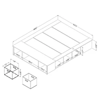 Storage Platform Bed with Baskets from the collection Flexible South Shore