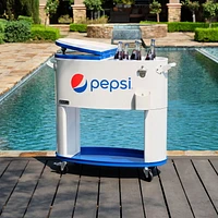 Permasteel - Glacière de terrasse ovale PEPSI 80QT - BLANC