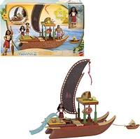 Disney Moana 2 Toys, Moana’s Adventure Canoe Playset with 1 Small Doll, 1 Canoe & 10 Accessories