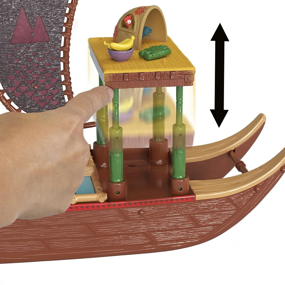 Disney Moana 2 Toys, Moana’s Adventure Canoe Playset with 1 Small Doll, 1 Canoe & 10 Accessories