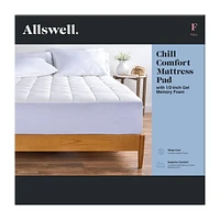 Allswell Washable Gel Memory Foam Mattress Pad, Double