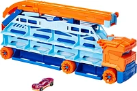 Hot Wheels City Speed Drop Transport Hauler with 1 Toy Car, Stores 20+ 1:64 Scale Vehicles