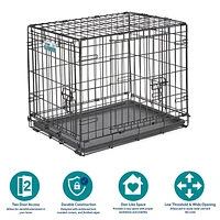 MidWest iCrate Small 24" Double-Door Folding Dog Crate, 24", 2 Door