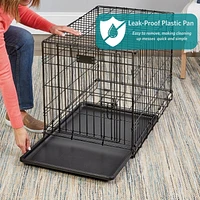 MidWest iCrate Small 24" Double-Door Folding Dog Crate, 24", 2 Door