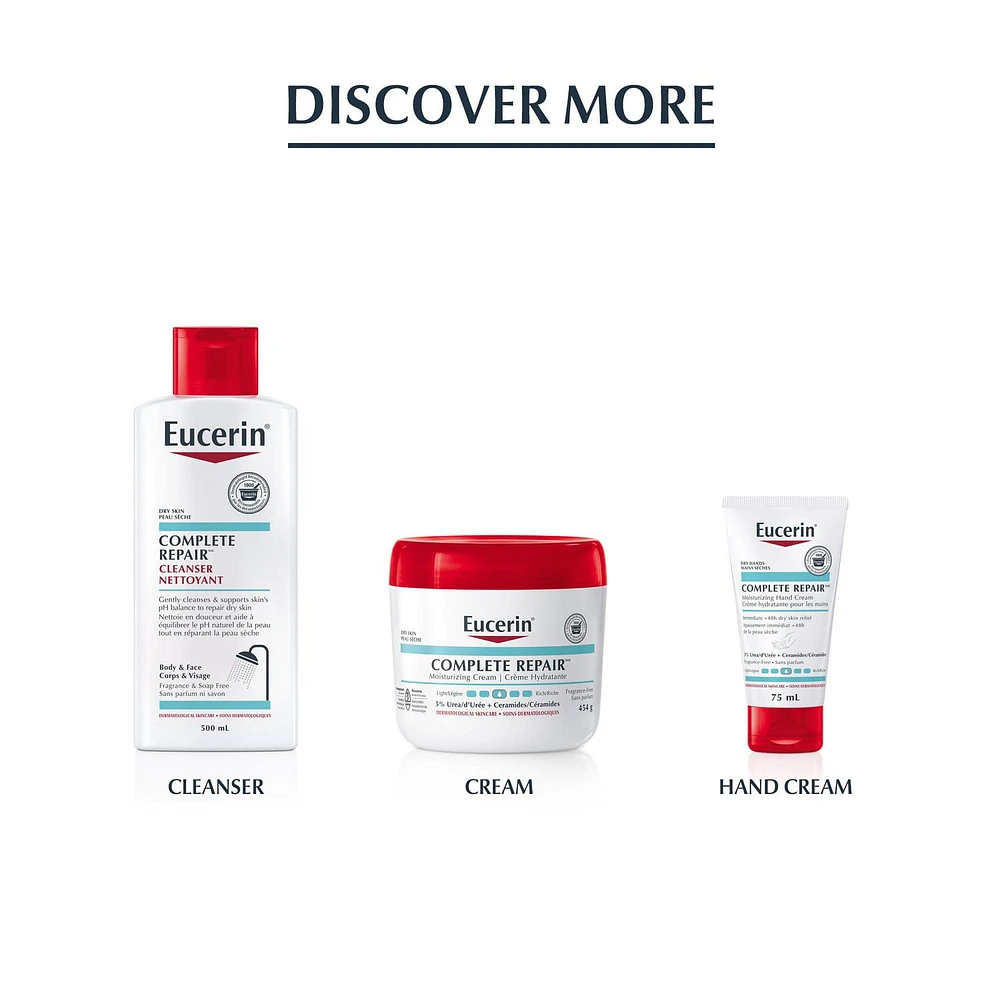 EUCERIN Complete Repair Plus Moisturizing Lotion for Very Dry, Rough and Tight Skin | Body Lotion | 10% Urea | Ceramide Lotion | Fragrance-free | Non-Greasy | Recommended by Dermatologists, 250mL bottle