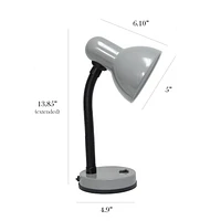 Simple Designs Basic Metal Desk Lamp with Flexible Hose Neck