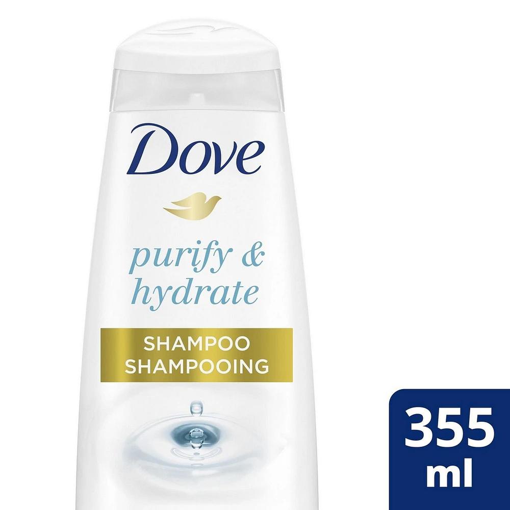 Dove Purify & Hydrate Shampoo, 355 ml Shampoo