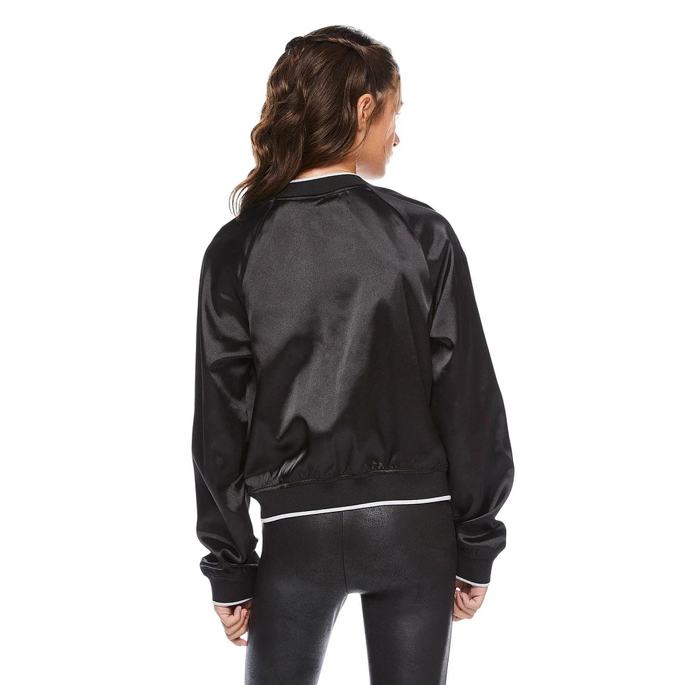 My Sister's Closet Girls' Satin Bomber Jacket