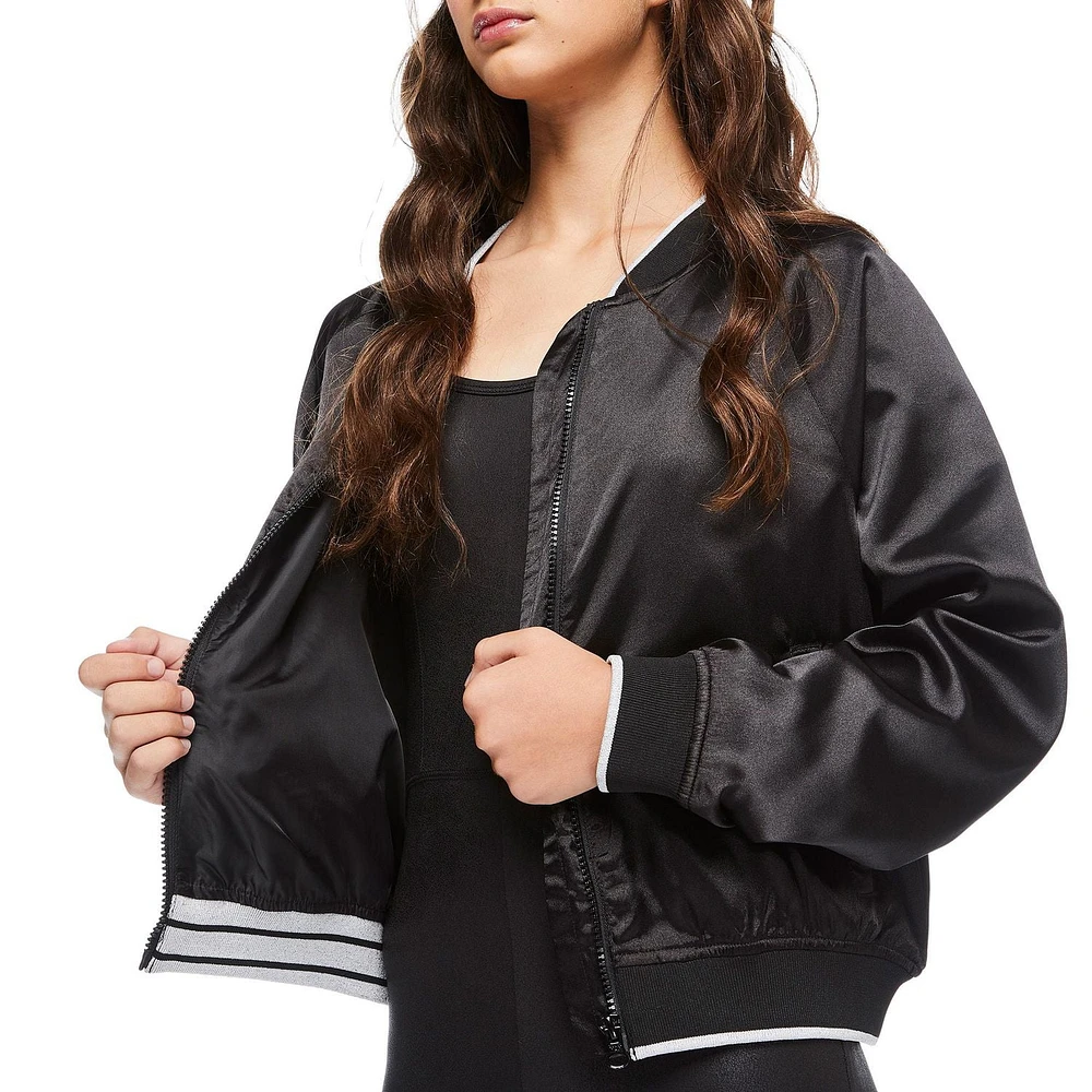 My Sister's Closet Girls' Satin Bomber Jacket