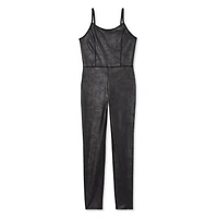 My Sister's Closet Girls' Faux Leather Unitard Bodysuit, Sizes S-XXL