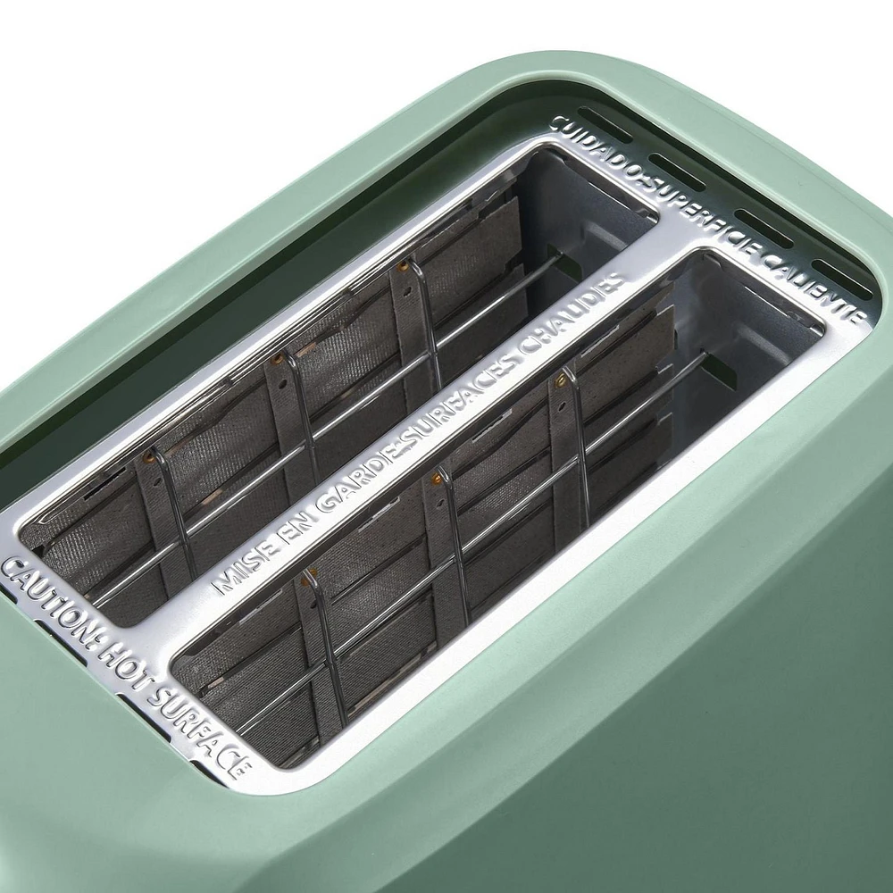 Mainstays 2-Slice Toaster with 6 Shade Settings and Removable Crumb Tray, Sage Green