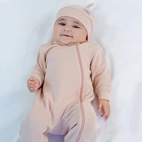 Juddlies Designs - Nouveau-né, bébé, tout-petit - Collection Mini Waffle - Dormeur à pied - Argile Rose
