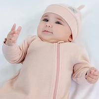 Juddlies Designs - Nouveau-né, bébé, tout-petit - Collection Mini Waffle - Dormeur à pied - Argile Rose
